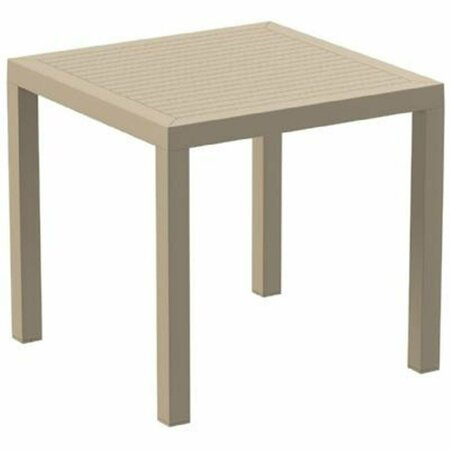 FINE-LINE 31 in. Ares Resin Square Dining Table, Dove Gray FI1527680